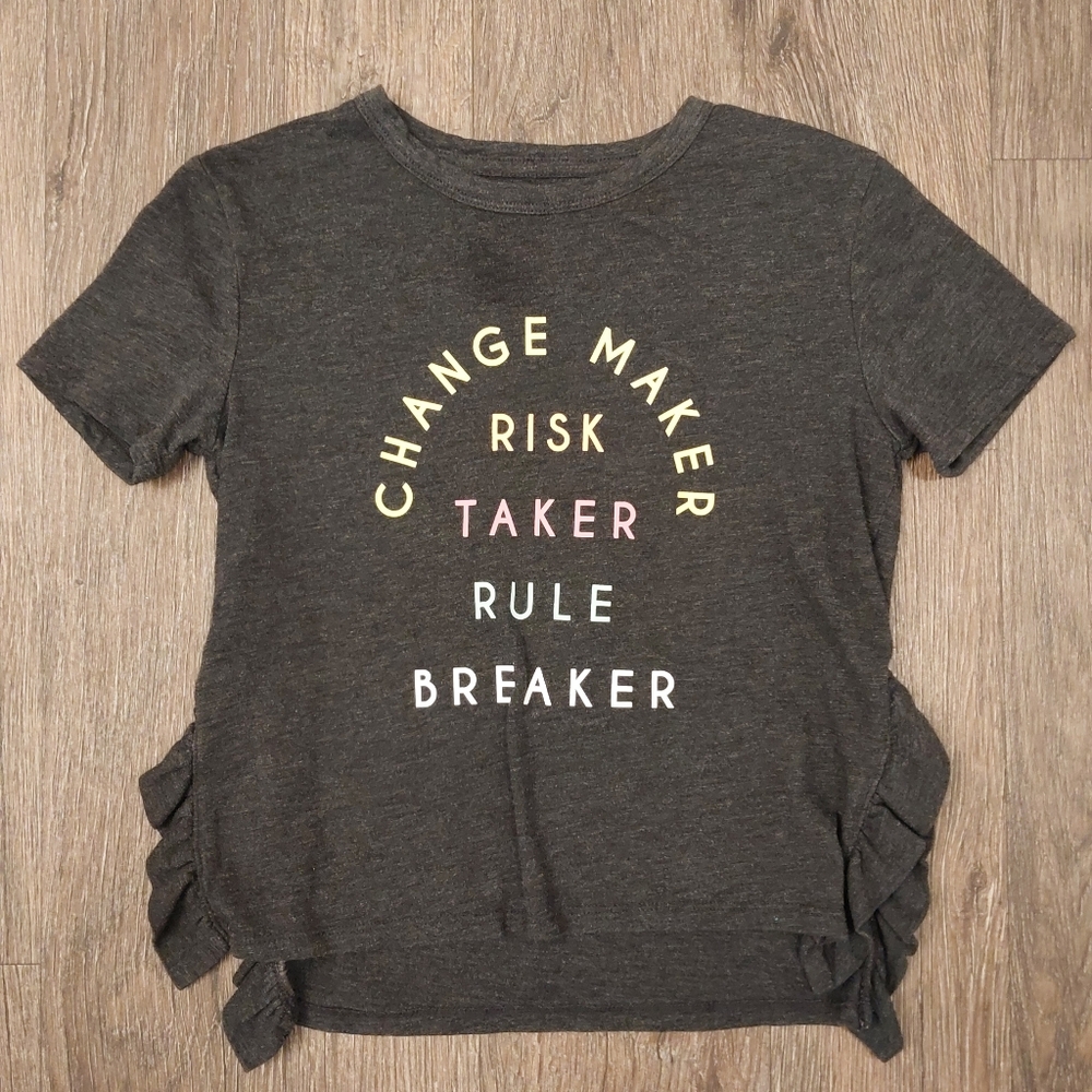 Old Navy Little Girls Gray Shirt, Size 8, Medium. Change Maker